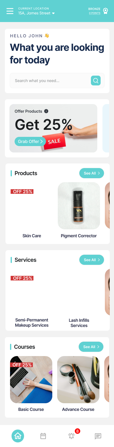 Mobile app — home