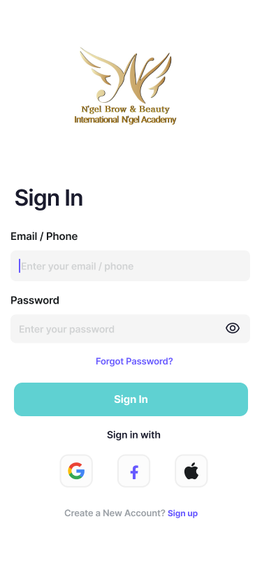 Mobile app — log in